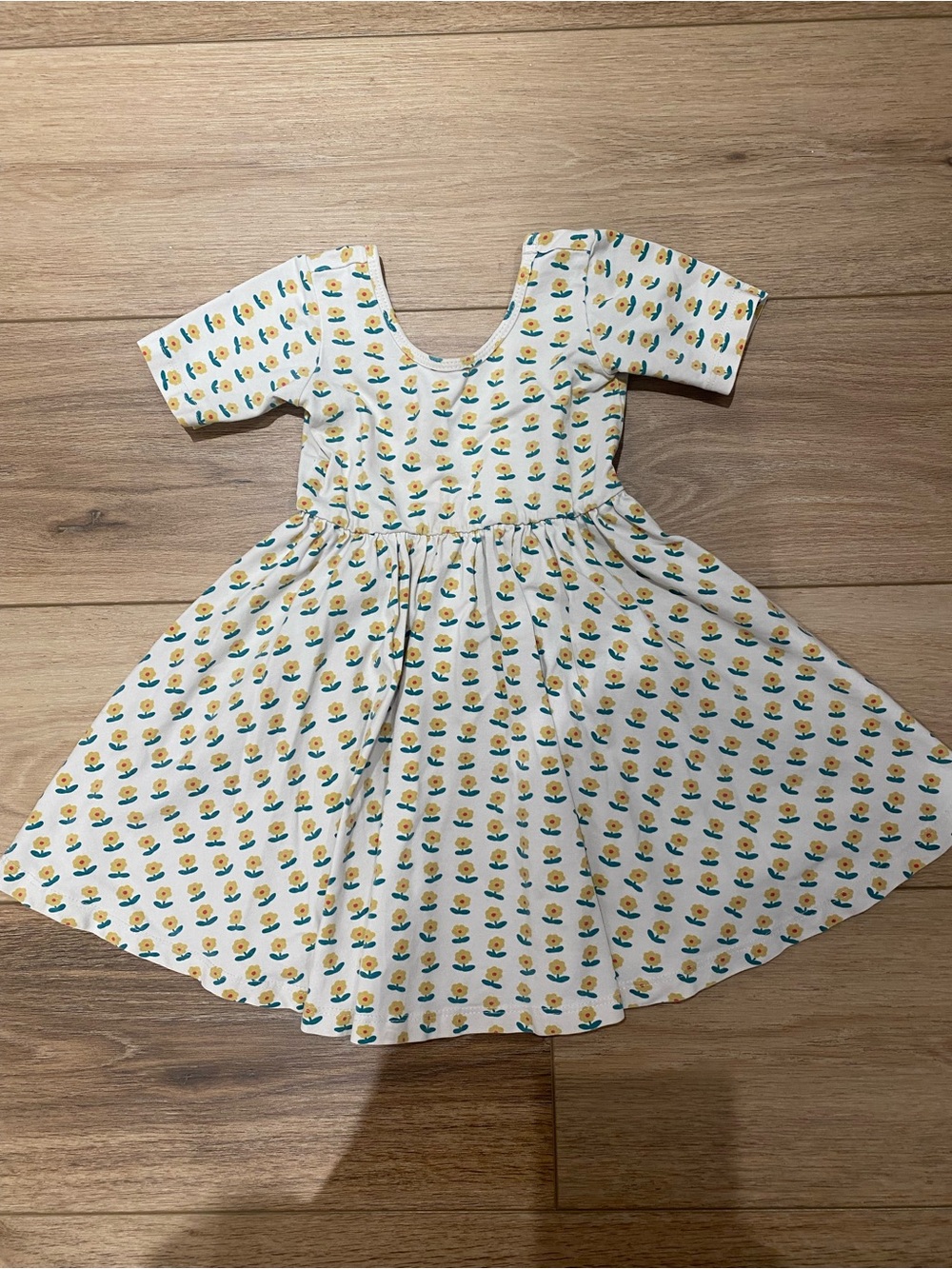 Girls Alice and Ames White Floral Print Twirl Dress